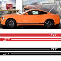 2 PCS Fashion Design Racing Stripes Car Sticker For Ford Mustang GT Car Door Side Skirts Vinyl Decals Accessories, 2009-2019