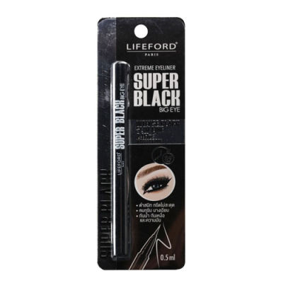 Lifeford Extreme EyeLiner Super Black Big Eye ไลฟ์ฟอร์ด ปารีส เอ็กซ์ตรีม อายไลเนอร์ ซุปเปอร์ แบล็ค 0.5 มล. สีดำ