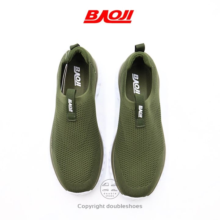 baoji-รองเท้าวิ่ง-รองเท้าผ้าใบชาย-สลิปออน-รุ่น-bjm650-สีดำล้วน-กากี-ดำขาว-กรม-ไซส์-41-45