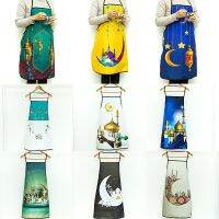 [TIN Household Products] ผ้ากันเปื้อนพิมพ์ลายดิจิทัลโพลีเอสเตอร์70ซม. X 80ซม. สำหรับตกแต่ง Eid กันน้ำและกันน้ำมันสำหรับใช้ในห้องครัว