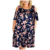 Traf 2023 Woman Floral Print Dress Elegant Party Dresses for Women Casual Oversized Off the Shoulder Dresses Female Summer Dress