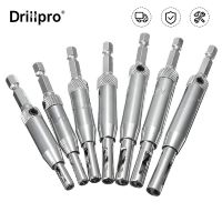 Drillpro ที่เจาะรูเจาะการเจาะบานพับศูนย์กลางตัวเองแบบ HSS 7ชิ้นตู้หน้าต่างงานไม้ชุดบิตเจาะรูหัวเจาะแกน