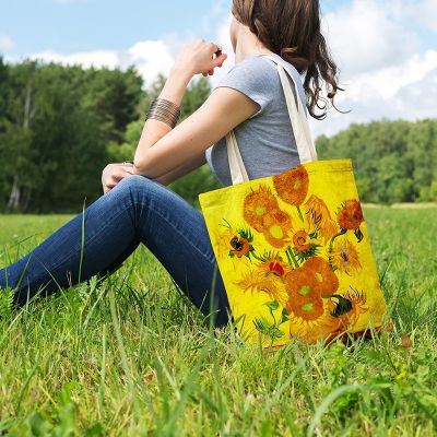 【CW】 Fashion Van Gogh Shopping Painting  Canvas Tote Leisure