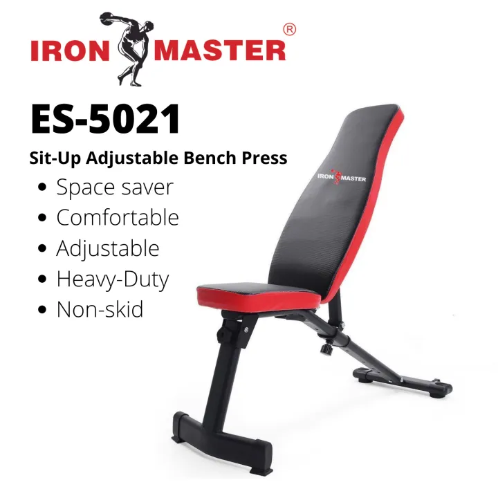 Iron Master Sit Up Bench Press 6 Level Adjustments Home Gym Equipment