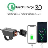 12V QC3.0 USB Motorcycle Charger Waterproof Quick Chargers Dual USB Fast Power Adapter Switch For Mobile Motorcross Accessories