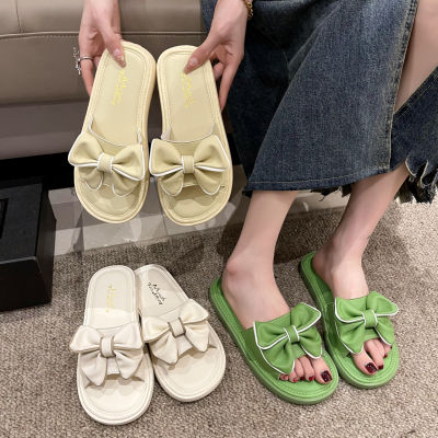 Kslm รองเท้าแตะ2023สำหรับผู้หญิง,พื้นรองเท้าหนาหูกระต่ายรองเท้าในบ้านของผู้หญิงรองเท้าพื้นเตี้ยแฟชั่นส้นแบนภายนอกรองเท้าแตะของผู้หญิง