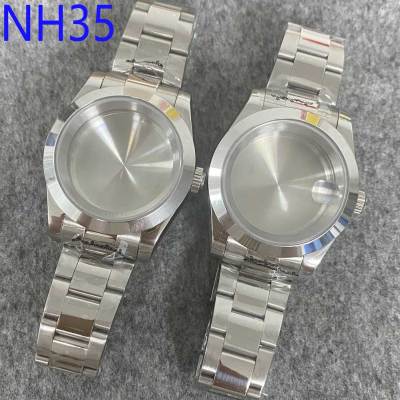 39Mm Watch Case Set+Strap Oyster Perpetual Sapphire Glass Men Watch Accessory Stainless Steel Watch Case For NH35/NH36 Movement