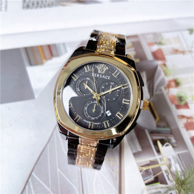 [สินค้าใหม่] Versace นาฬิกาสำหรับผู้ชาย Glamour นาฬิกาข้อมือผู้ชายแฟชั่น Casual Men S นาฬิกาควอตซ์2022คุณภาพสูง