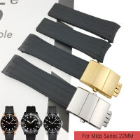 22mm Rubber Silicone Watch Strap Waterproof Black Sport Folding Buckle Watchband Fits for Mido Series Watch Accessories for Men