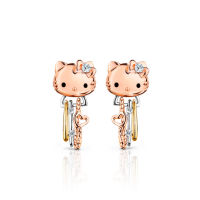 Jubilee Diamond - TWO-WAY TRIPLETS SHINE MULTIHOOPS STUD EARRINGS: HELLO KITTY [Sanrio ลิขสิทธิ์แท้] ต่างหูเพชรแท้ E Color ทองแท้ 18K ยูบิลลี่ไดมอนด์ คิตตี้ สามารถสวมใส่ได้สองแบบ