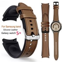 20mm Watch Strap for Samsung Watch 4 5 40mm 44mm Bracelet for Samsung Galaxy Watch 5 Pro Classic 42mm 46 Silicone+leather Bands Straps