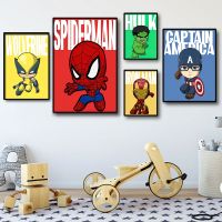 Disney Marvel Poster Super Hero Classic Movie Avengers Cartoon Figure Wall Art Canvas Painting Prints Childrens Room Decoration