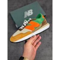 New_Balance_ MS237 neutral retro casual sports jogging shoes "brown yellow rice white orange green"