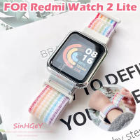 สายรัดสำหรับ Redmi Watch 2 Lite สายไนลอน Velcro เคสป้องกันโลหะสายไนล่อนสำหรับเปลี่ยนสายรัดข้อมือ