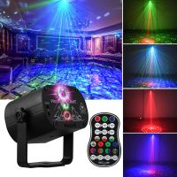 ไฟดิสโก้ RGB LED เลเซอร์เวทีคานไฟไฟดีเจย้ายหัวที่มีผลกระทบแฟลช Usb Power Projector โคมไฟเวทีแสง