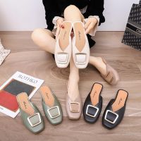 and summer fashion ladies Baotou sandals slippers Korean version slip-on flat loafers outerwear womens