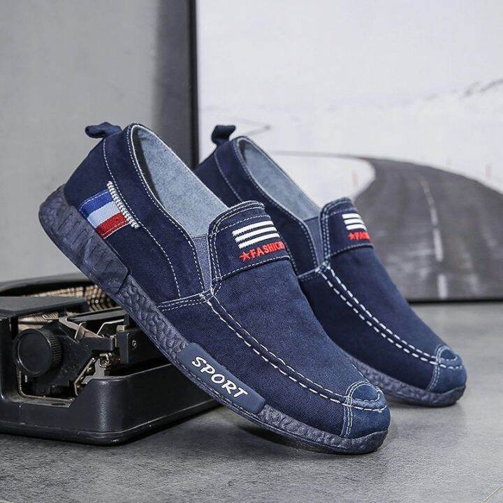 Baru Beijing Kain Sepatu Pria Denim Kanvas Sepatu Pria Sepatu Malas