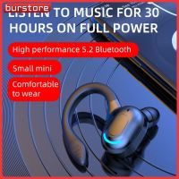 Burstore ที่อุดหูแบบ F8,BT5.2ชุดหูฟังบลูทูธไร้สายแบบแขวนสำหรับฟังเพลงหูฟังสำหรับเล่นกีฬาสแตนด์บายได้ยาวนานมากสเตอริโอในหู