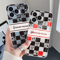 เคส TPU ใสสำหรับ iPhone 14 Plus 13 Pro Max 12 iPhone 11 XR 8 7 SE 2022ขอบสี่เหลี่ยมลายสก๊อตสีแดงดำคุณภาพสูงรองรับการกระแทกป้องกันเต็มเลนส์