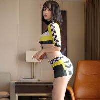 Erotic Club Sex Fantasy Set Racing Girl Sexy Cosplay Costumes Women Zipper Patchwork Mesh Porn Lingerie Bodysuit Christmas Gift