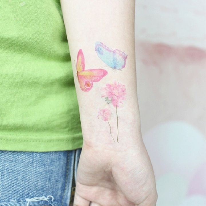 hot-dt-kinds-flowers-watercolor-temporary-sticker-disposable-make-up-concealer-tatouage-temporaire