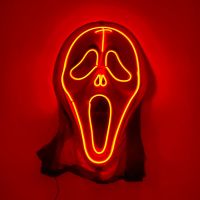 Luminous Scream Devil Disguise Mask Cosplay Scary Ghost Face Mask Flashing Party Mask For Halloween