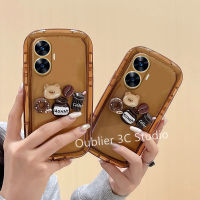 เคสโทรศัพท์ Realme C55 NFC 10T 10 Pro + Plus C33 C35 C31 C30s C30 5G 4G ฝาครอบเนื้อนิ่ม TPU NFC เคส ดีไซน์ใหม่วัยรุ่นน่ารักกาแฟ3D การ์ตูนตุ๊กตาหมีเลนส์ป้องกันการตก Case 2023