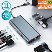 [LUNA electronic accessories] USB C Hub 3.0ถึง4K ตัวแยก2.0 Usb หลายแท่นฟ้าผ่าแท่นอ่านการ์ด VGA RJ45 Otg สำหรับ Macbook Ipad Xiaomi