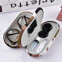 Creative Dual Use Handmade Glasses Case 2 In 1 Double Layer Box Portable Contact Lens Boxes Contacts Carrying Case for Travel