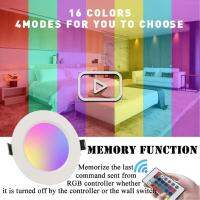 ?100% จริง?10w RGB โคมไฟเพดาน 85-265V 7 สีเปลี่ยน romote ควบคุมดาวน์ไลท์