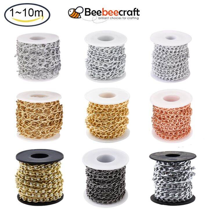 110 m Aluminum Link Cable Chain Light Gold Aluminum Curb Chain Link