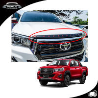 คิ้วขอบฝากระโปรงหน้า "REVOLUTION" โตโยต้า ไฮลัค รีโว้ ล็อคโค สี ดำด้าน , แดง Hilux Revo Rocco Toyota 2 , 4 ประตู ปี2018-2019 ขนาด มีบริการเก็บเงินปลายทาง