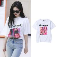 K2?แฟชั่น เสื้อยืดแฟชั่นสีขาว สกรีนภาพ BLACKPINK