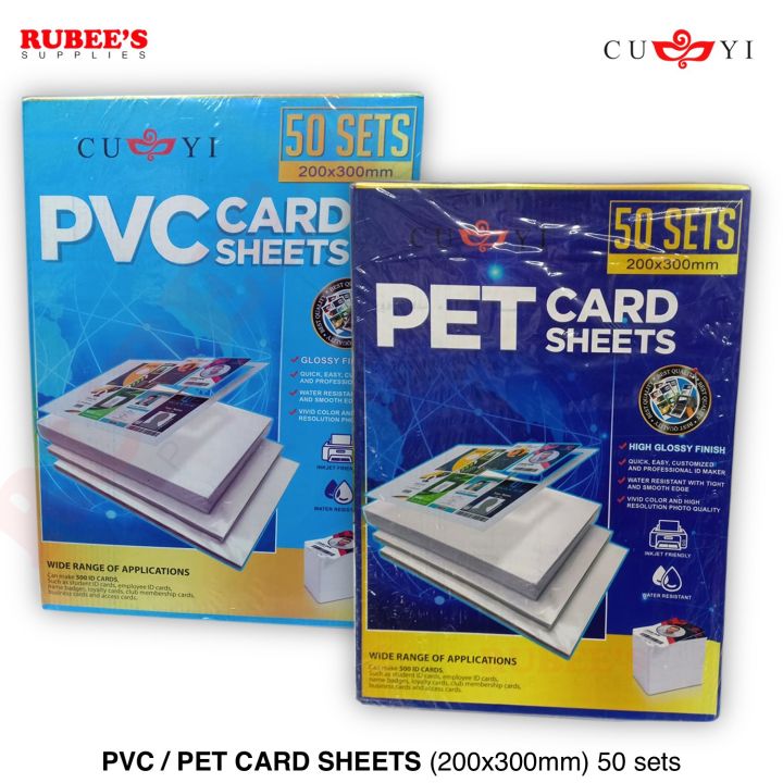 Cuyi Pvc Pet Card Sheets X Mm Sets Lazada Ph