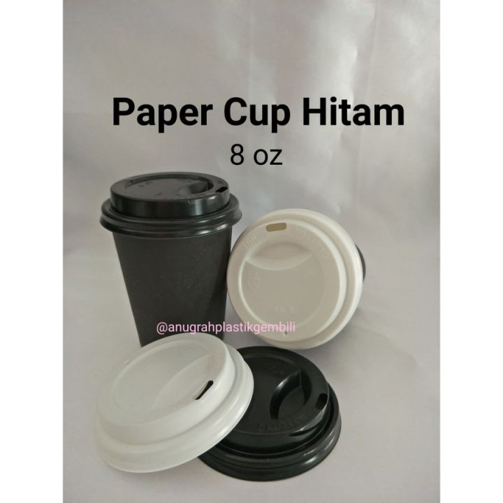 Paper Cup Hitam 8 Oz Gelas Kertas 8 Oz Tutup Lazada Indonesia 3741