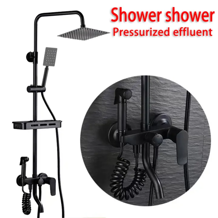 shower set with faucet 4 in 1 round shower set 304 stainless steel hot ...