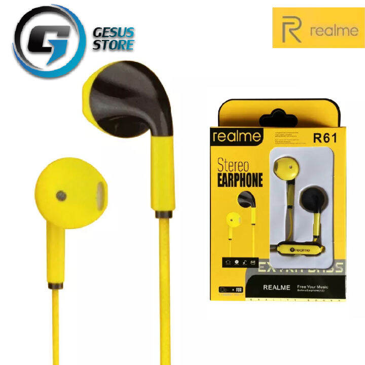 หูฟังเรียวมี-realme-r61-stereo-earphone-ของแท้-เสียงดี-ช่องเสียบแบบ-3-5-mm-jack-ใหม่ล่าสุดจากเรียวมี-by-gesus-store