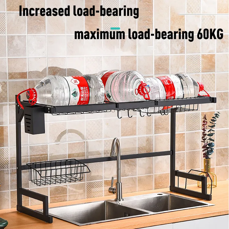 1 PC Over The Sink Dish Drying Rack,Adjustable & Space-Saving  Multifunctional Kitchen Dish Rack,Dish Drainer With Cutting Board Holder,  Large Dish Rac