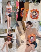 ?New!!! BunnyFashion?  เสื้อสลาฟแขนกุด ผ้ายืดใส่สบายมาก รุ่นนี้เป็นoversize เก๋ๆ แมทใส่ง่าย มี3สี ดำ ขาว น้ำตาล  อกยืดถึง48” ยาว25”