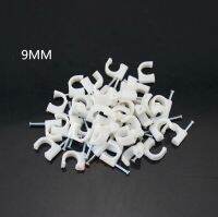 ♝▧☞ FREE SHIPPING 100 PCS 9MM Circle Cable Wire Wall Hanging Screw Clips Cable Clips