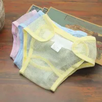 Breathable Reusable Diaper Cover Magic Tape Baby Newborn Washable Mesh Pants Reusable Cloth Diapers