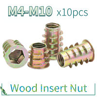 10 ชิ้น/ล็อตสังกะสีอัลลอยด์สำหรับไม้ใส่ Nut Flanged Hex ไดรฟ์หัวเฟอร์นิเจอร์ Nuts M4 M5 M6 M8 M10 ไม้-zaldfjgnsdg