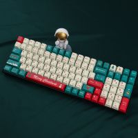 Christmas Theme Keycaps 129-key Cherry Profile Sublimated PBT Keycap for MX Switch Mechanical Gaming Keyboard