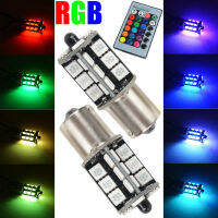 1156ควบคุมไร้สาย2Pcs RGB 5050ตกแต่ง27LED หลอดไฟไฟตัดหมอก DRL + ระยะไกล