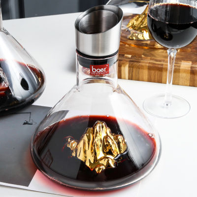 Iceberg berg Waterfall Gold-Plated Iceberg Crystal Glass Red Wine Wine Decanter Fast Wine Flask