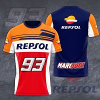 T SHIRT -  Camiseta Masculina De Motocicleta ฮอนด้า HRC Repsol Gp ทีม Manga Curta Jersey แห้งเร็วระบายอากาศเสื้อยืด