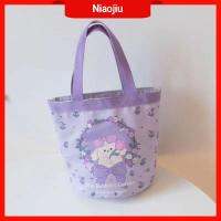 NIAOJIU กระเป๋าผ้าใบผู้หญิง,Tas Kosmetik กระเป๋าโท้ทผ้าใบความจุขนาดใหญ่ถุงเก็บของกระต่ายกระเป๋าถือ