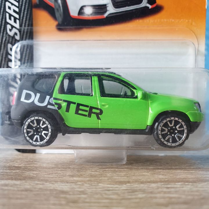 โมเดลรถเหล็ก-majorette-dacia-duster-racing-series-green-black-เปิดประตูหลังท้ายรถได้-โมเดลรถสะสม