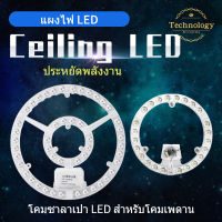 แผงไฟ LED 24W/36W/48Wสำหรับโคมเพดานกลม Ceiling LED  ตัวใช้แทนหลอดนีออนกลม รุ่นประหยัด พร้อมเต๋าต่อสายไฟแม่เหล็กDriver