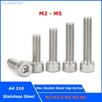 ☢  2-50pcs M2 M2.5 M3 M4 M5 A4 316 Stainless Steel DIN912 Hexagon Hex Socket Head Cap Allen Bolt Screw Full Thread